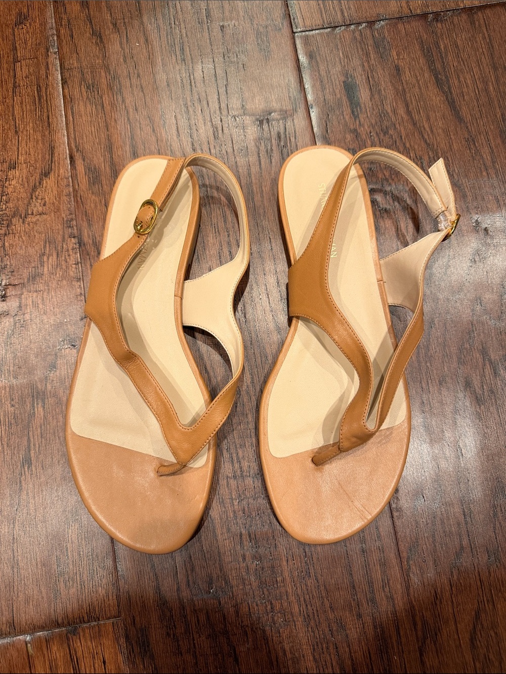 Women’s Tan Leather Slingback Flat Sandals